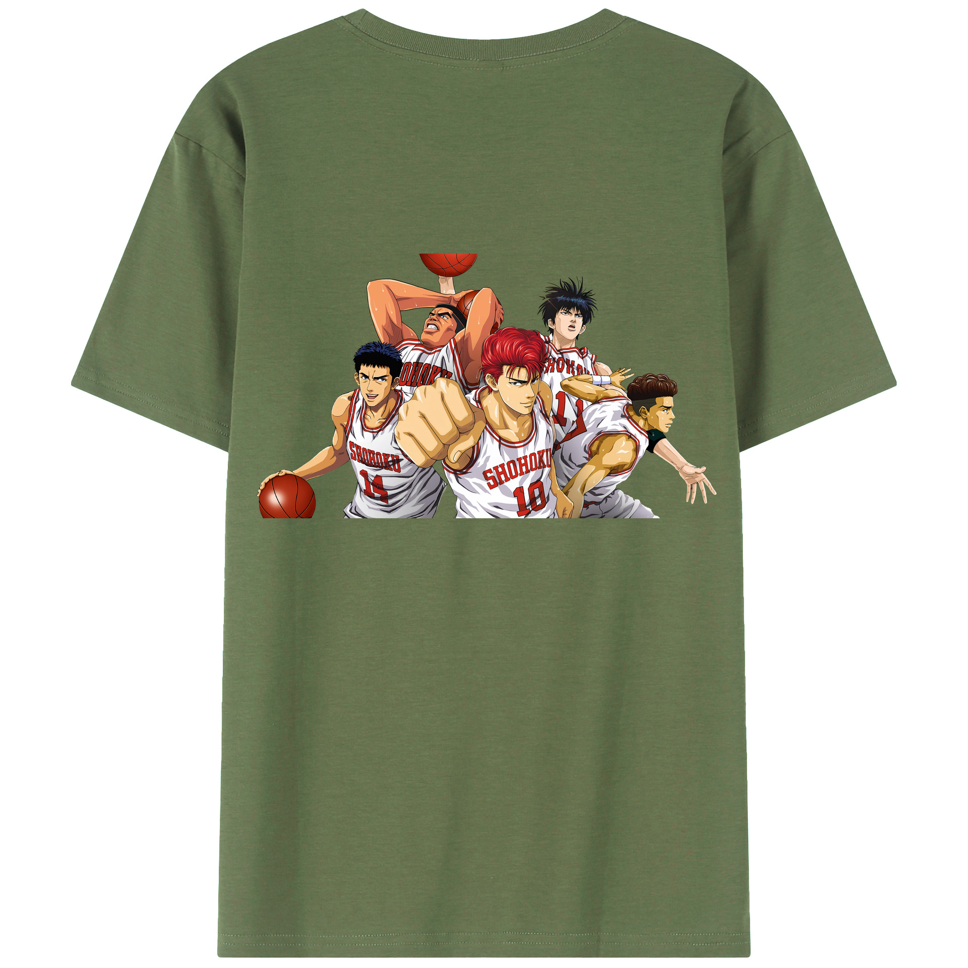 （画像用） SLAM DUNK／スラムダンク 綿100％ メンズ半袖Tシャツ（バックプリント） 通気性